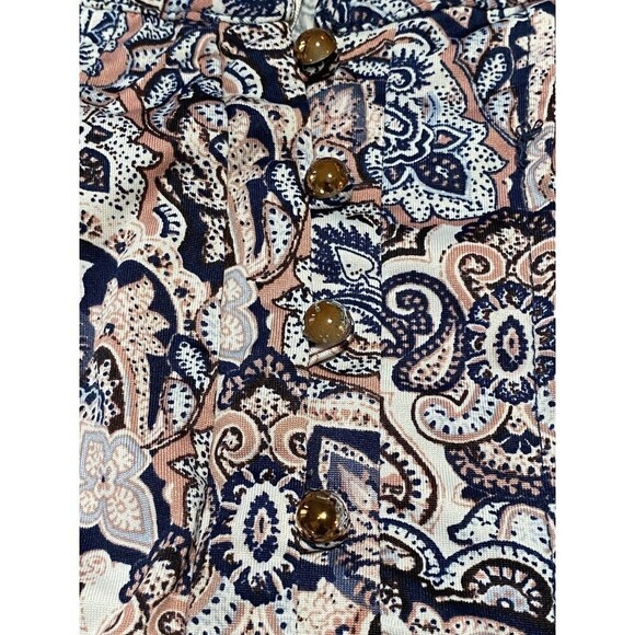 PerSeption Concept WomensTunic Top Size XL Sleeveless Half Button Up Paisley - Picture 7 of 8